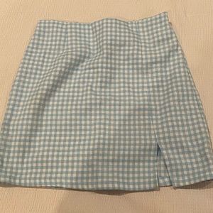 Girls light blue plaid mini skirt size M 7/8